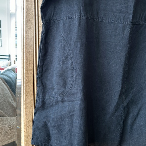 Flax Large black linen tunic with pockets - Picture 3 of 7